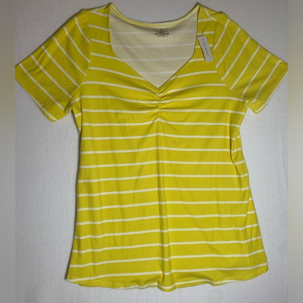 Lane Bryant Yellow Striped Top Ladies 18/20 NWT